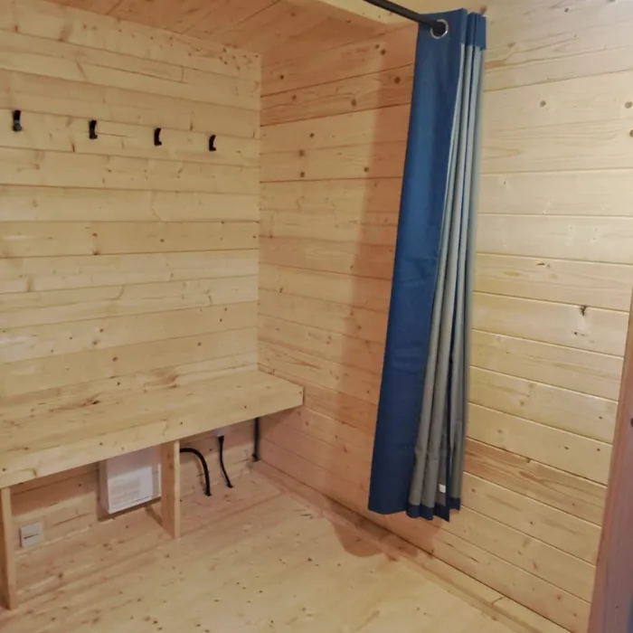 Inside the sauna